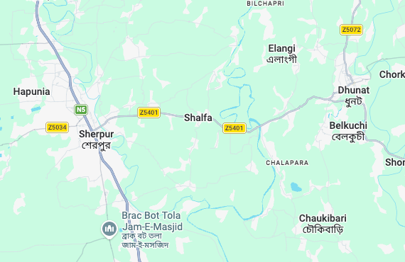 Sherpur - Dhunat Map